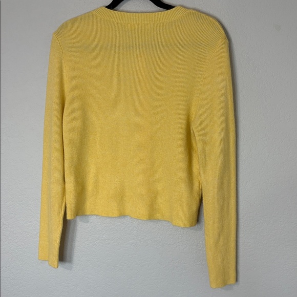 ASTR Nordstrom Bow Yellow Cardigan Sweater Yellow L - Picture 5 of 6
